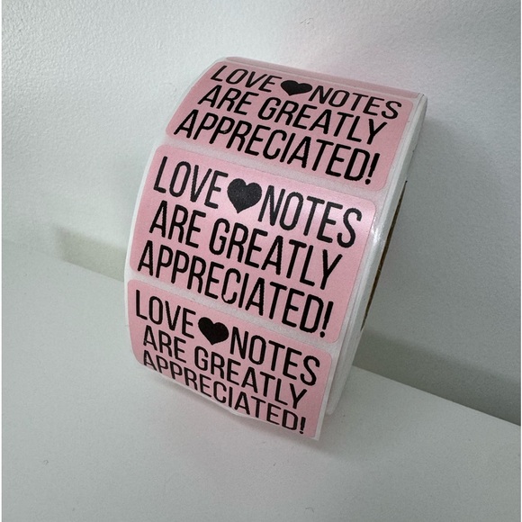 Thank You love notes are greatly appreciated thank you stickers (100 pack) - Picture 3 of 8